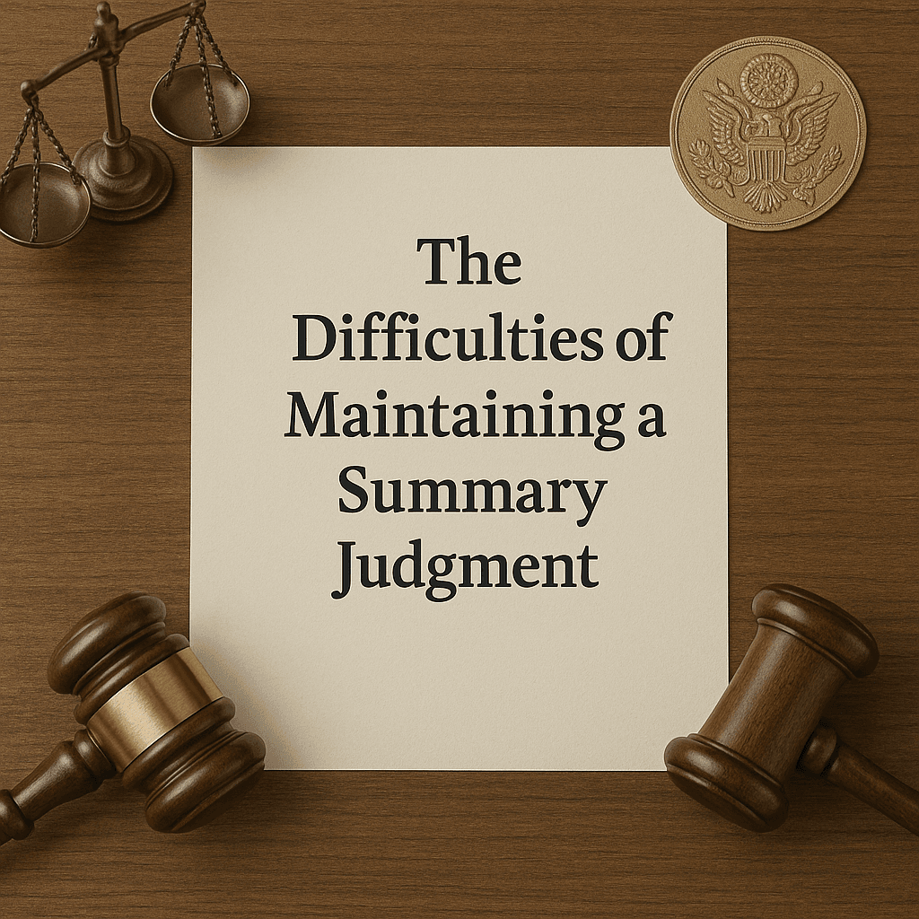 Image related with this article: The Difficulties of Maintaining a Summary Judgment