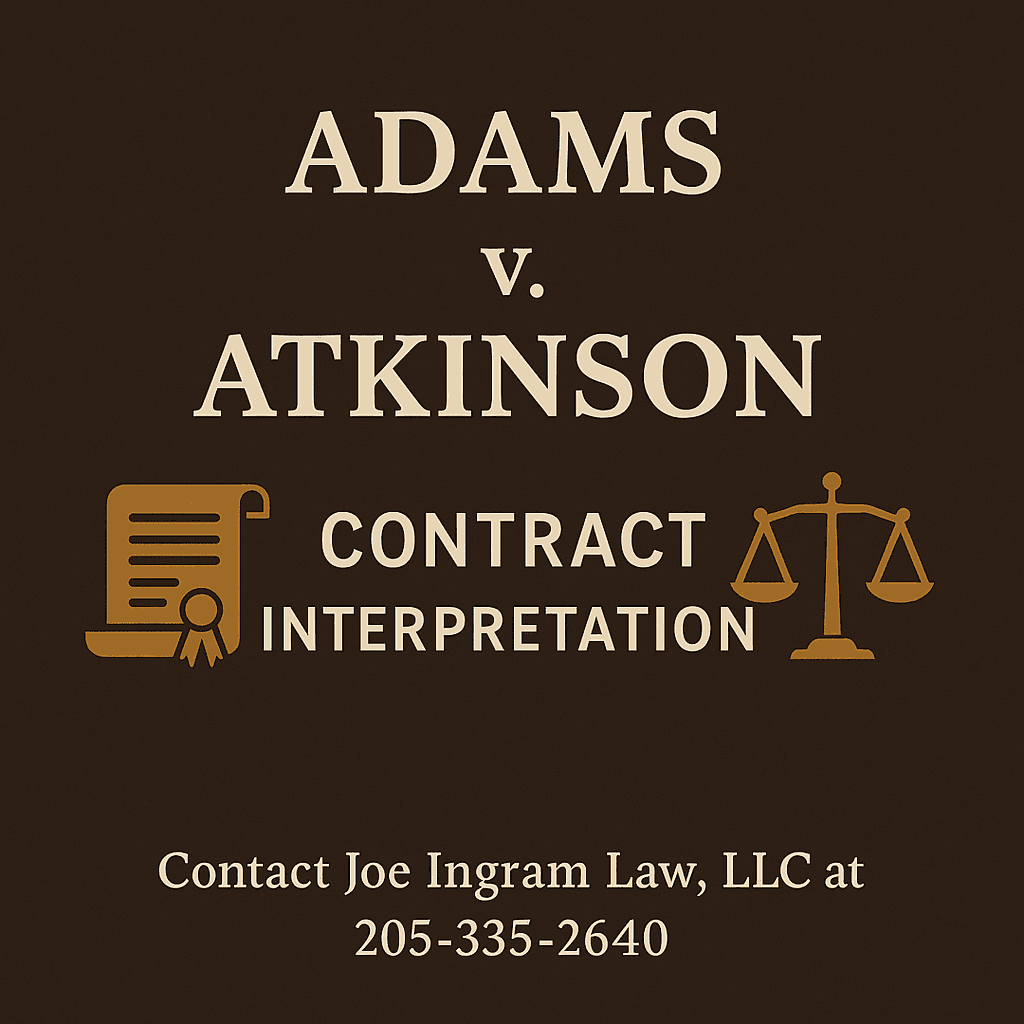 Adams v. Atkinson: How the Alabama Supreme Court Reviews Contracts